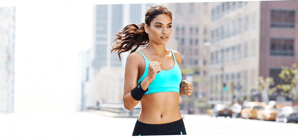 The girl runs